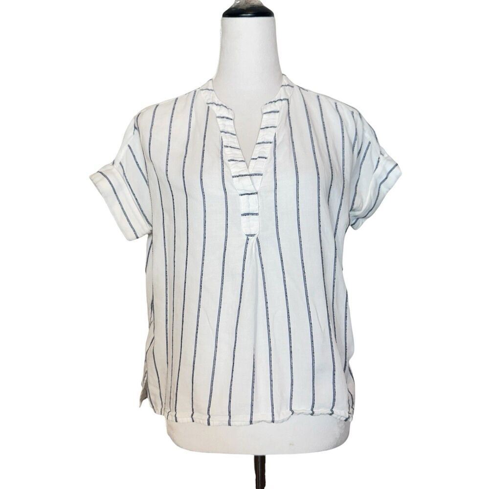 Madewell Oversized Tunic Top XXS Striped Popover Beachy Preppy Coastal Cotton - Picture 4 of 9